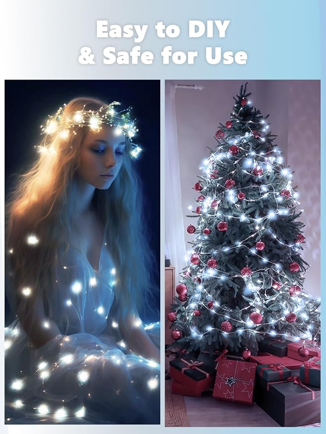 3 Pack Fairy Lights Battery Operated with Remote Twinkle Lights Cool White | Each 80 LED 26FT, 8 Modes, Timer & Dimmable, Battery String Lights for Outdoor Indoor Christmas Tree Bedroom Table DIY Decor