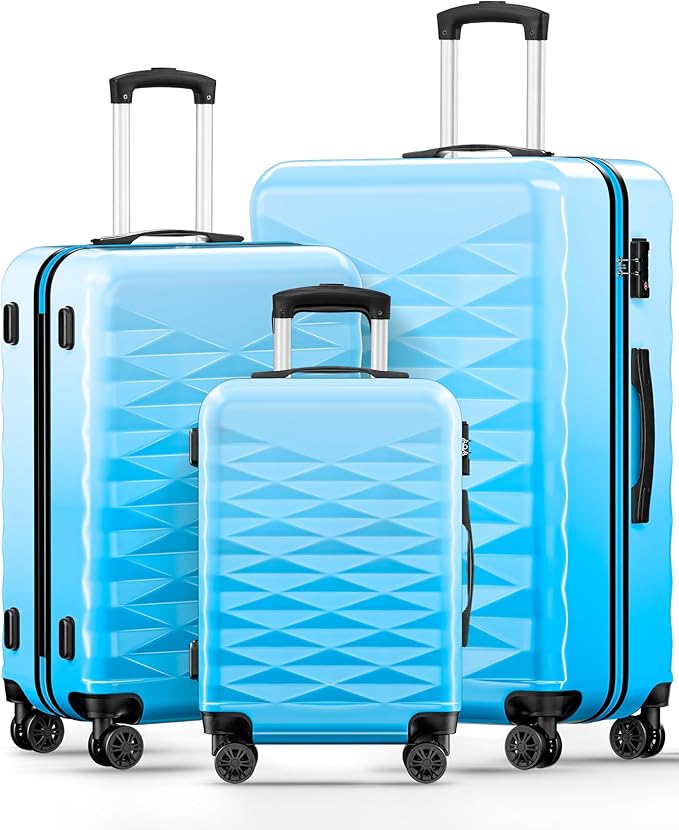 Suitour Luggage Set of 3,Hard Case Lightweight Luggage Sets with Spinner Wheels TSA Locck for Travel…
