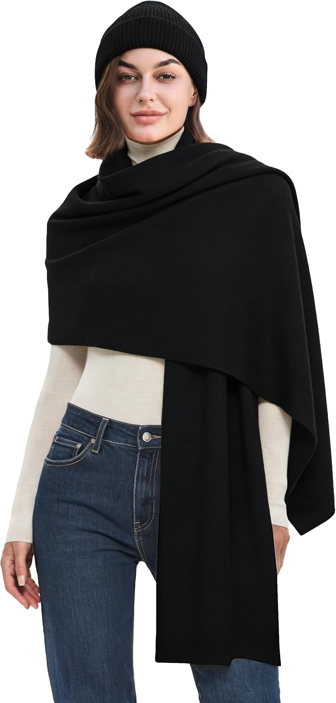PULI Women's Pashmina Shawl Wraps for Evening Dress Large Scarf Blanket Long Wedding Bridal Winter Warm Shoulder Wrap