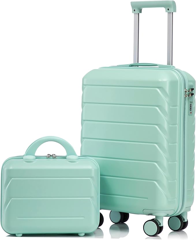 Hardshell Luggage, Lightweight ABS Suitcase with Spinner Wheels, 20/14 Inch