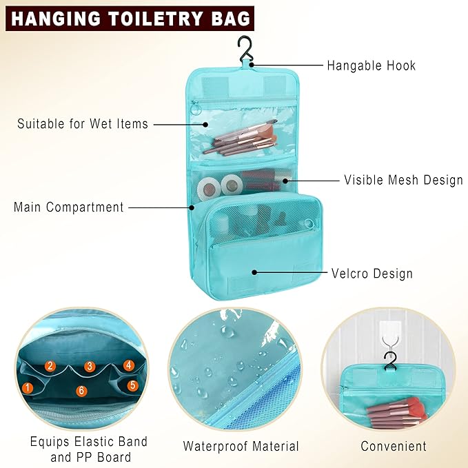 Packing Cubes, 8 Pcs Travel Packing Organizers for Suitcases, Large Capacity Travel Luggage Organizers Set includes 8 Storage Bags (Sky Blue)