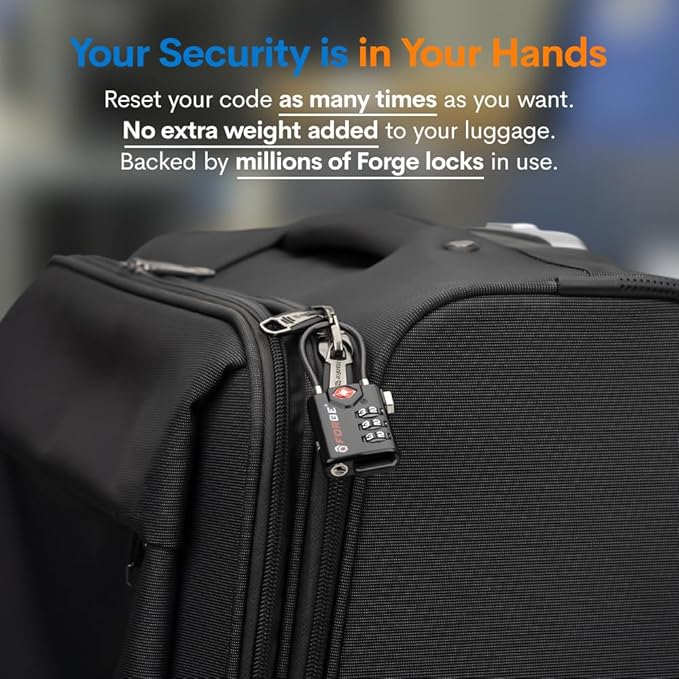 Open Alert TSA Approved Luggage Locks, 6 Pack, Easy Read Dials with Alloy Body.