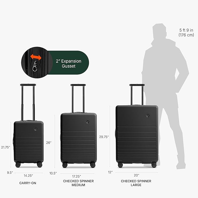 Traveler's Choice Markham Hardside Expandable Luggage with Hinomoto Spinner Wheels, 26-Inch Medium, Black
