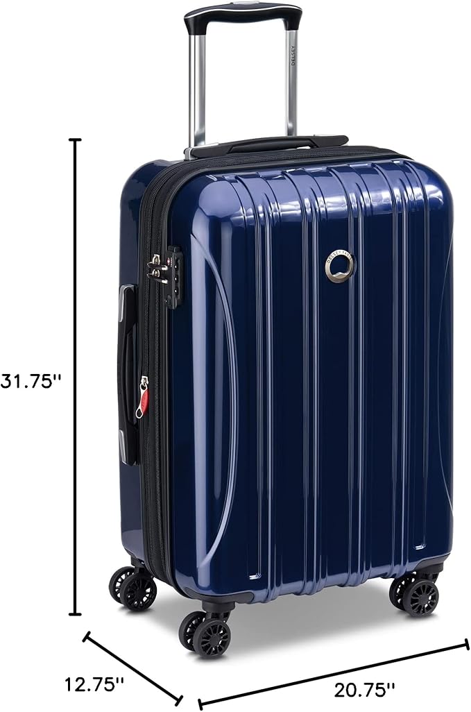 DELSEY PARIS Helium Aero Hardside Expandable Luggage with Spinner Wheels, Blue Cobalt, 3-Piece Set (21/24/28)