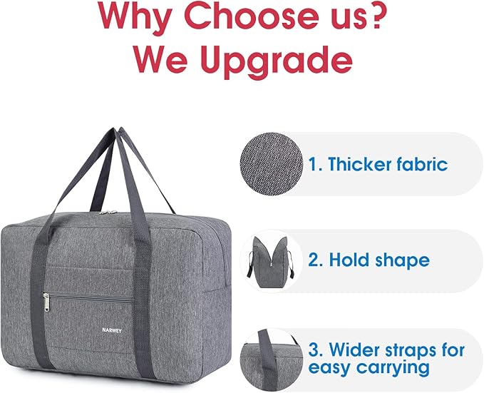 For Spirit Airlines Personal Item Bag 18x14x8 Foldable Travel Duffel Bag Tote Carry on Luggage Duffle Overnight for Women and Men