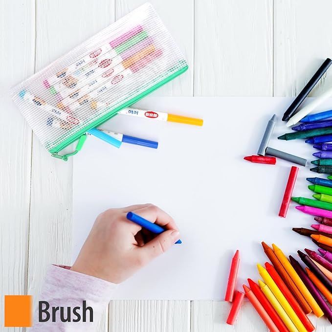 30PCS Mesh Zipper Pouch Bags Small, Zipper Pencil Pouches, 9.3 x 4.7 inch Clear Pencil Pouch Bulk, Clear Bags with Zipper for Travel Storage and Classroom Organization