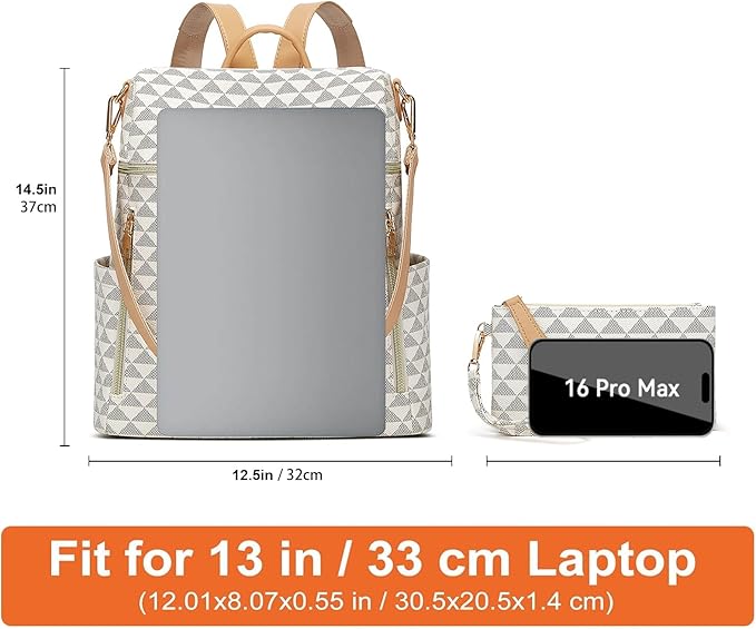 Makes Backpack Purse for Women PU Leather Travel Satchel Handbag Convertible Design Bag with Purse 2 Piece