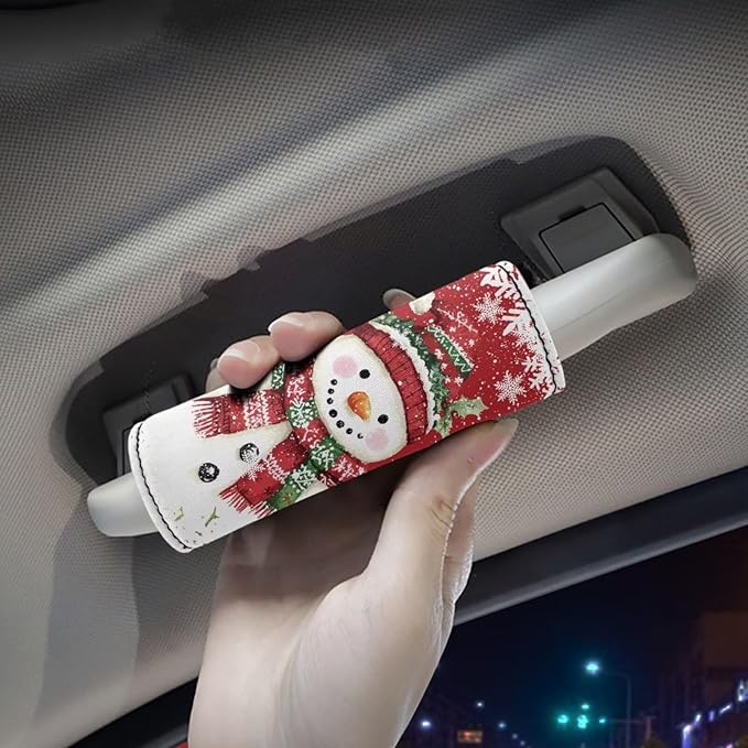 BIGCARJOB Christmas Snowman Luggage Handle Cover 2 Pcs Christmas Suitcase Identifier Protective Cover Trolley Case Grip Travel Luggage Handle Wrap Luggage Accessories