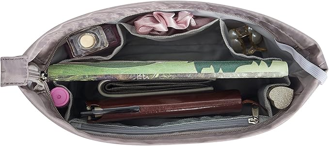 Vercord Premium Nylon Purse Organizer Tote Handbag Insert Organizers Bag in Bag Zipper 13 Pockets 5 Sizes