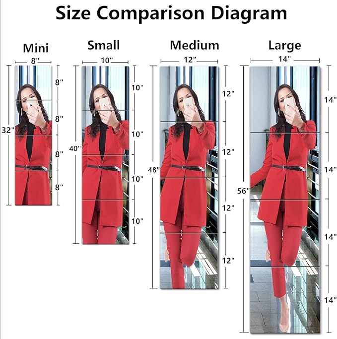 Unbreakable Acrylic Mirror Non-Glass shatterproof Mirror Full Length Wall Gym for Home Mirror Frameless Home Fitness Mirrors (4pcs,12 in x12 in ), Silver