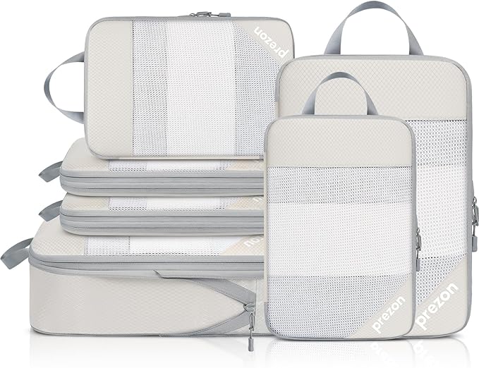 Compression Packing Cubes for Travel, Lightweight Vacation Travel Essentials, Travel Accessories for Suitcase Organizer Bags Set, Durable Luggage Organizer