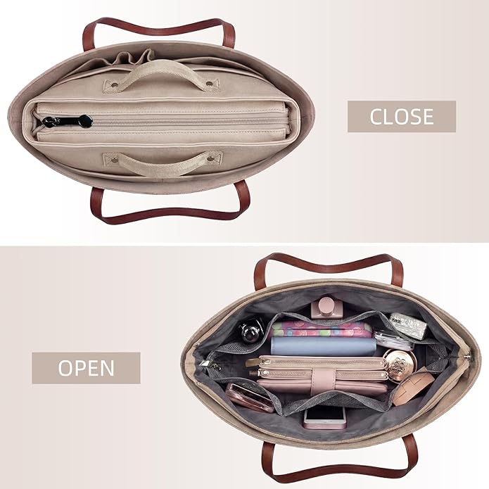 VANCORE Purse Organizer Insert for Handbags,Tote Bag Organizer Insert with Zipper Bag,Premium Handbag Organizer Inside Liner for Women with 15 Pockets