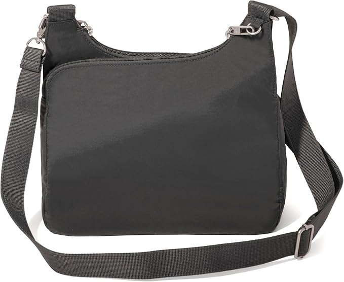 Baggallini Securtex Anti-theft Crossover Crossbody Bag 11”w X 8.5”h, Rfid, Built-in Wallet, Locking Zippers
