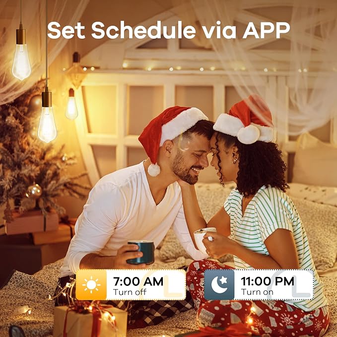 Linkind Smart Edison Light Bulb, ST19 (58) Vintage Bulb, 4 Pack with Remote | Work with Alexa/Google Home, 2700K-6500K Warm White to Daylight LED Filament Bulb, Smart Dimming, WiFi E26 Bulb 8W 60W 800LM