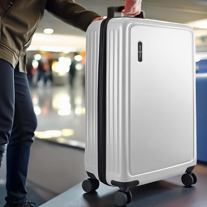 Luggage Sets 2 Piece, 24 Inch Suitcase and 28 Inch Luggage with Spinner Wheels, Durable Hard Shell Suitcase Set, Expandable Travel Suitcases with Wheels, White