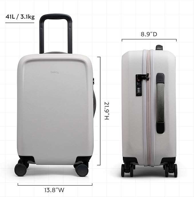 Bellroy Transit Carry-On (41L carry-on luggage, with hard shell and removable packing cells) - Chalk