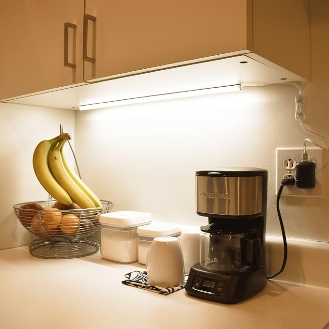 TrueColor USB LED Under Cabinet Light Bar, Frosted Cover, 8 in, Soft White | Easy install, adhesive & mounting brackets included, 100,000 hr lifetime, backlight for monitors, TVs & more