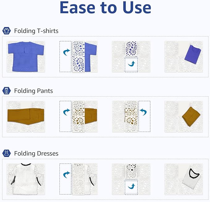 BoxLegend Shirt Folder Board V2 T Shirt Folder Folding Board Durable Plastic Easy to Fold Clothes Board Pure White