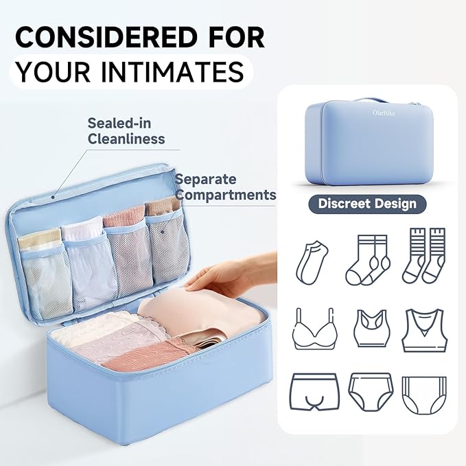 11 Set Packing Cubes for Travel, Gifts for Women Mom Kids, TSA Approved Bags for Makeup, Cosmetic, Toiletry, Suitcase Organizers for Checked Luggage, Cruise Essentials,Airplane Accessories, Light Blue