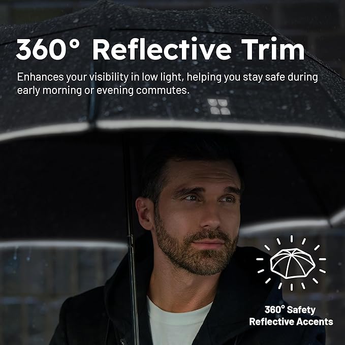 Weatherman Premium Collapsible Travel Umbrella - Windproof, Compact, Easy Auto Open - Resists Up to 55 MPH Winds - Perfect for Rain, Wind, Backpack, Car - Folding Umbrella (Sunlit Butter)