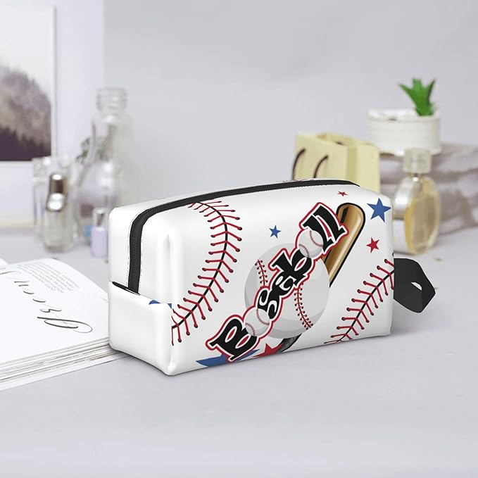 Kids Travel Toiletry Bag for Boys Girls - Waterproof Makeup Pouch Hanging Cosmetic Wash Bags Dopp Kit Shaving Bag for Toiletries Accessories(Baseball)