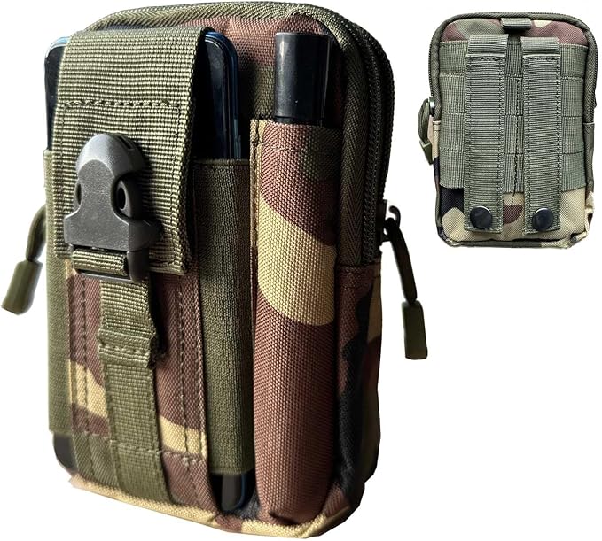 Tactical Molle Pouch, Universal EDC Waist Bag Belt Pouches, Outdoor Belt Bags Gear Tool Gadget Pocket with Cell Phone Holster
