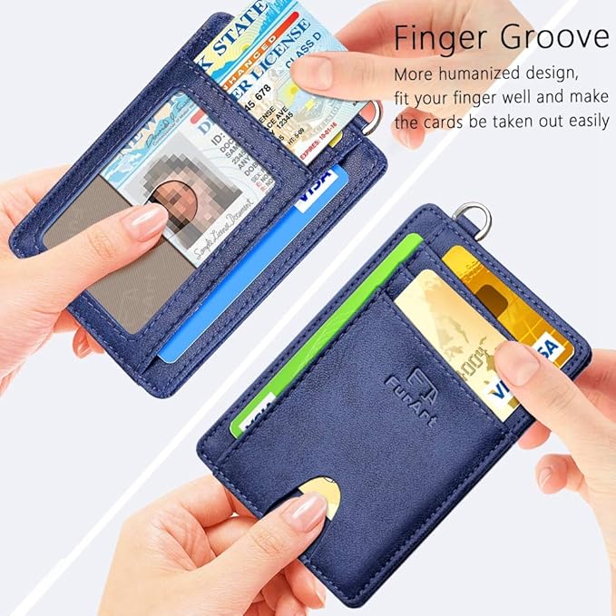 FurArt Slim Minimalist Wallet, Front Pocket Wallets, RFID Blocking, Credit Card Holder for Men