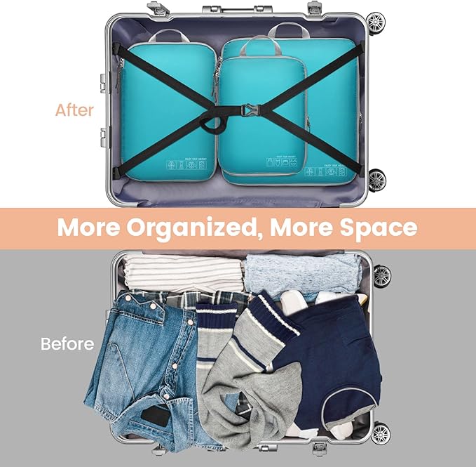 Cambond Compression Packing Cubes for Travel Women - Lightweight Luggage Organizers Bag Packing Cubes for Carry on Suitcases