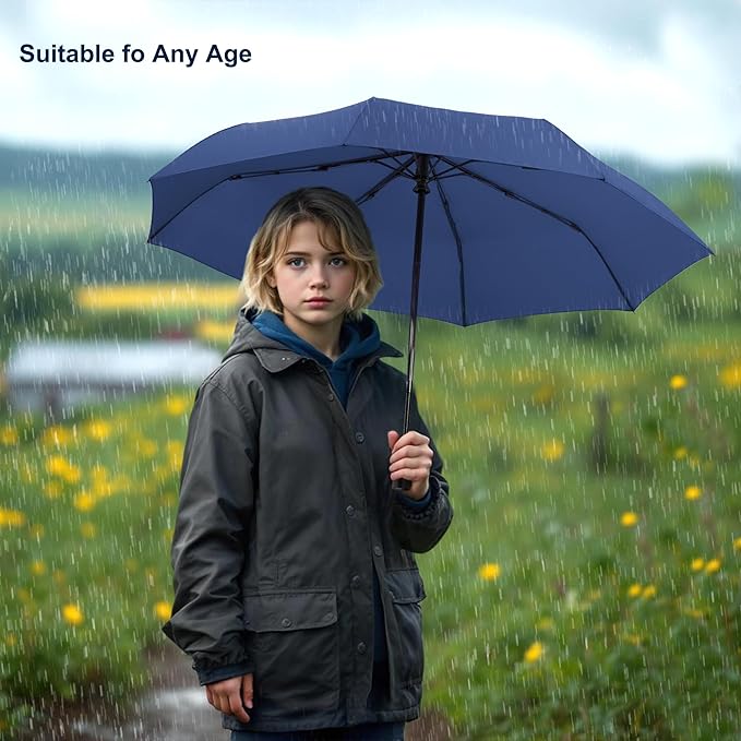 SoulRain Travel Umbrella - Compact Umbrella for Rain - Perfect Large Auto Folding Umbrella - Ideal Car umbrella, Small umbrella, and Travel Companion