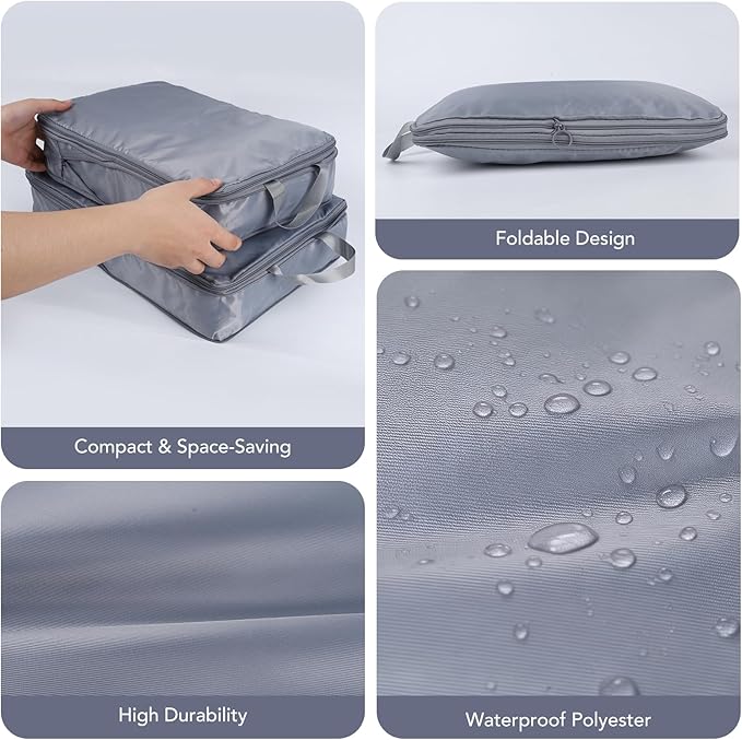 Packing Cubes for Travel, Space-Saving & lightweight,Compression Packing Cubes Set 4 Grey,Water-Resistant Bags Light Packing Easy Travel-For Short and Long Trips. Luggage Organizer for Business