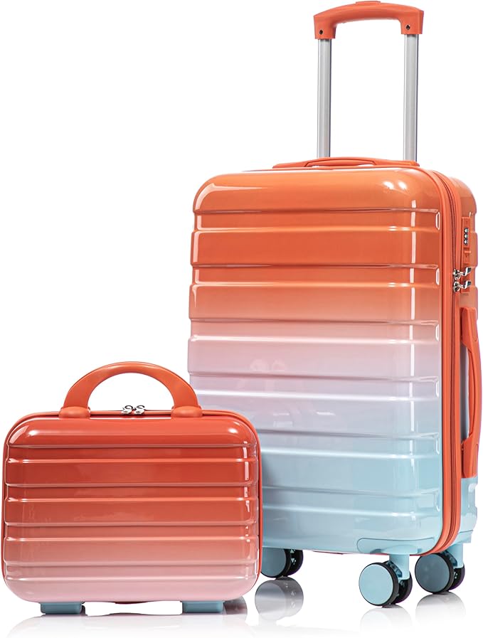 Hardside Luggage, Lightweight Suitcase with Spinner Wheels Transition Red