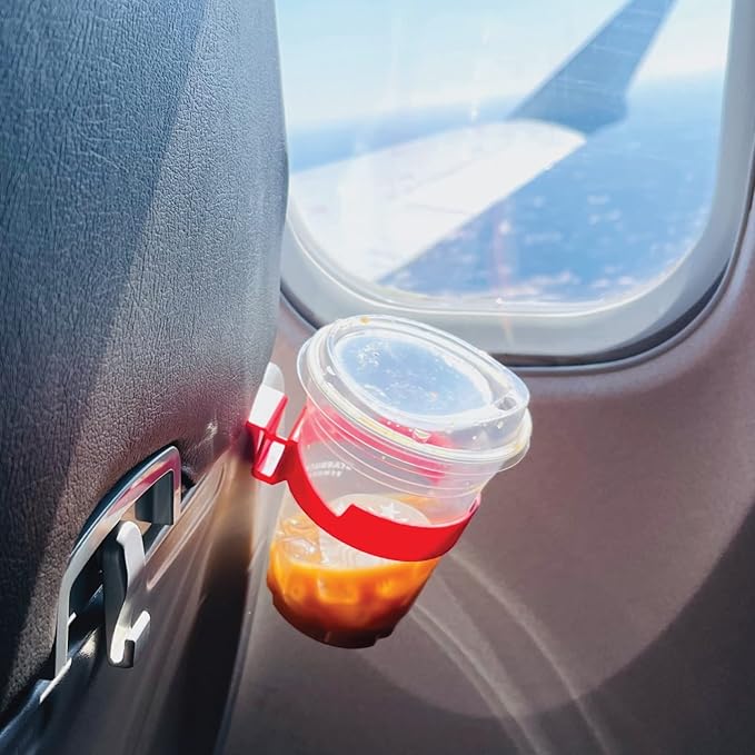 FLYGA Airplane Drink or Phone Holder Travel Accessory (Red)