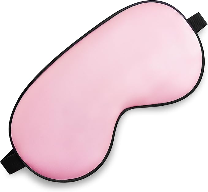 Sleep Mask, Silk Eye Mask for Sleeping with Adjustable Strap, Blindfold Eyeshade for Men & Women, Comfortable & Soft Eye Cover Eyeshade for Night Sleep (Rose Pink)