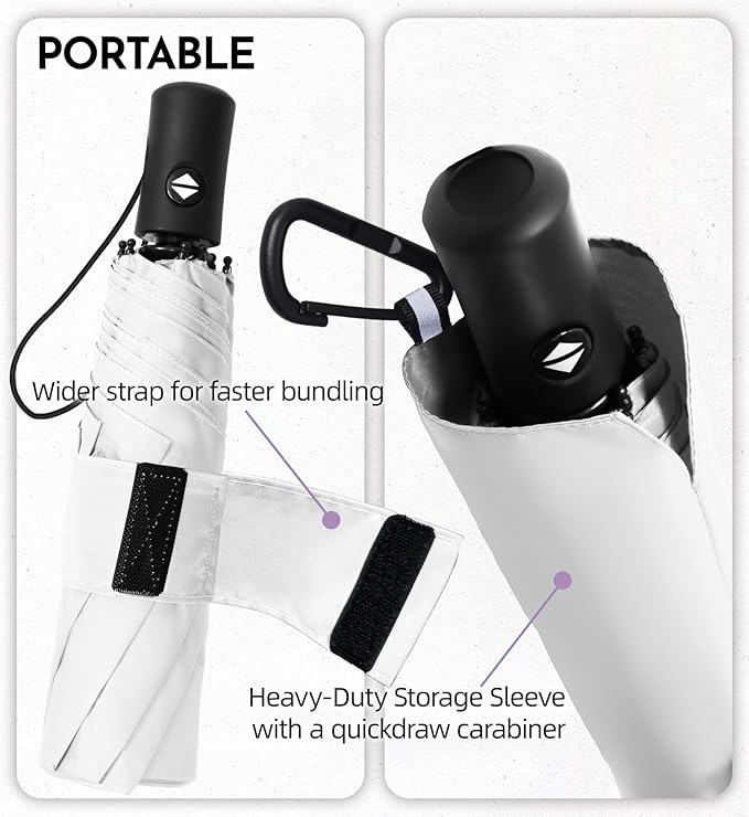 Compact Travel Windproof Umbrella, 43" Auto open/close Folding Quick Dry Umbrellas for Rain, Lightweight Portable Small for Backpack Car, Thoughtful Gift for Women Men Kids, TSA Approved