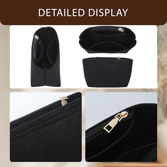 Premium Felt Purse Organizer Insert for Longchamp Le Pliage Energy/Xtra -XS, Zipper Long Champ Bag Organizer Insert with 4 Compartments