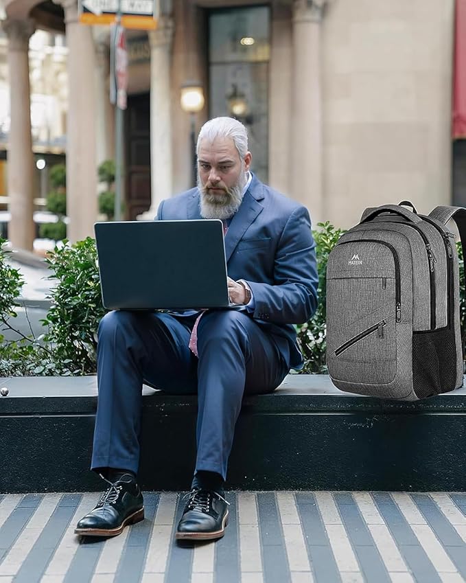 MATEIN 18 Inch Extra Large Laptop Backpack, 50 L Travel Backpack with Anti Theft Pocket & TSA Laptop Compartment for Men Women, Multiple Pockets Business Computer Carry On, Grey