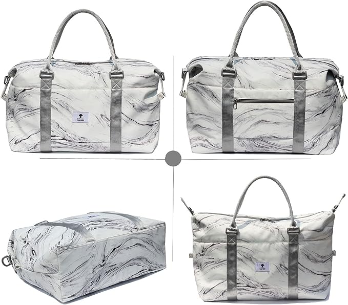 ESVAN Travel Tote Duffel Gym Bag,Weekender Overnight Carry-on Tote Crossbody Bag with Wet Pocket and Trolley Sleeve Upgraded