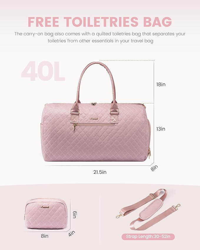 LOVEVOOK Travel Duffle Bag, Weekender Bag for Women with Toiletry Bag, Carry on Overnight Bag with Shoe Compartment, Gym Duffel Bag with Wet Pocket, Mommy Hospital Bags for Labor and Delivery