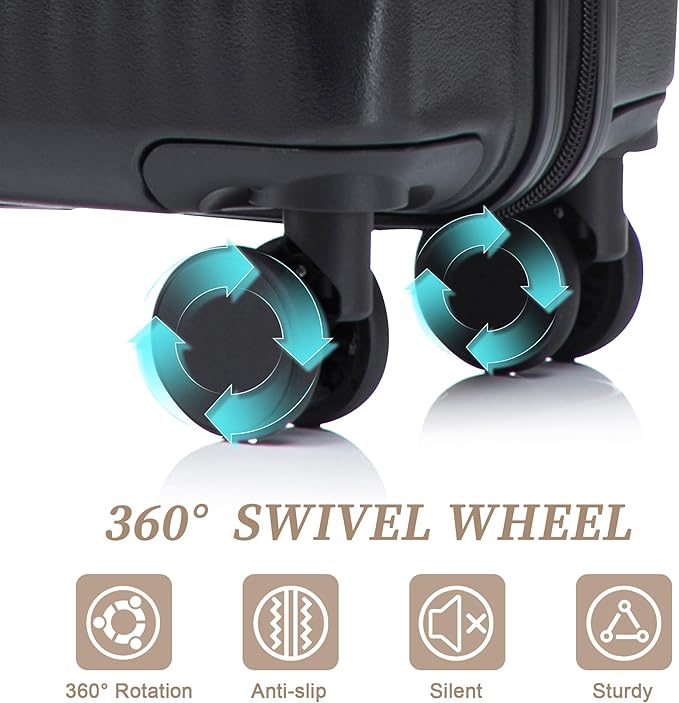 Hardside Luggage, Lightweight Durable Suitcase with Spinner Wheels, 20/14 Inch