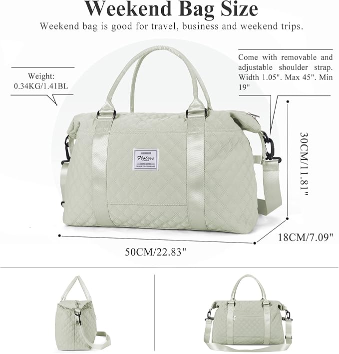 HYC00 Travel Duffel Bag,Carry-on Overnight Weekender Bags for Women,Sports Tote Gym Bag with Wet Pocket