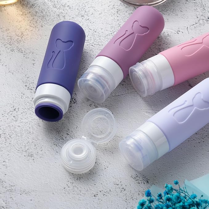 TSA Approved 3oz Leakproof Travel Bottles for Toiletries, Refillable Containers for Shampoo Conditioner Lotion Body Wash (Multicolored I)