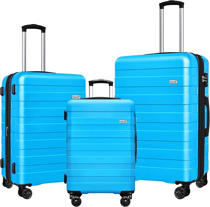 Zebra Luggage Sets 3 Piece, 20" Carry On Luggage with Spinner Wheels, Hardside Business Travel Suitcase Set with TSA Lock, Lightweight Suitcase,20/24/28 inch,Blue