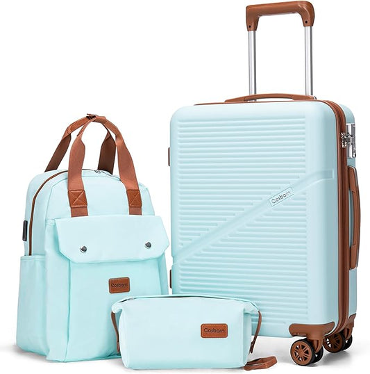 Carry On Luggage 22x14x9 Airline Approved, 20 Inch Carry on Suitcases with Wheels, ABS Lightweight Carry-on Luggage, Travel Suitcase Set with Wheels and TSA Lock