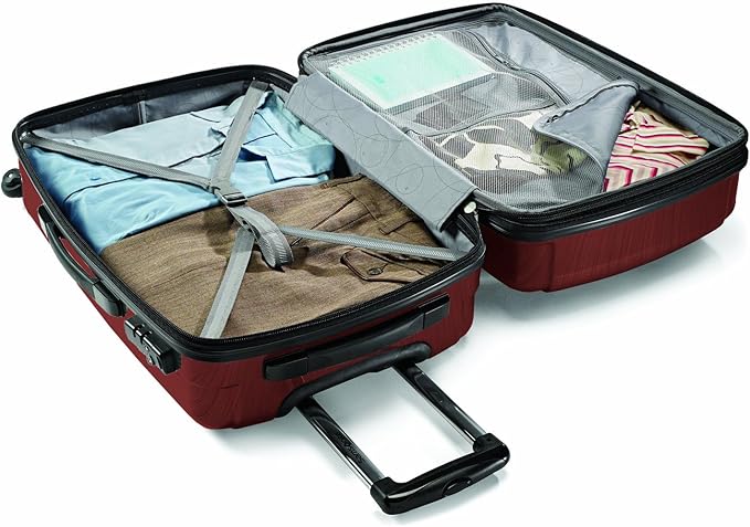 Samsonite Winfield 2 Hardside Expandable Luggage with Spinner Wheels, Burgundy, Checked-Medium 24-Inch
