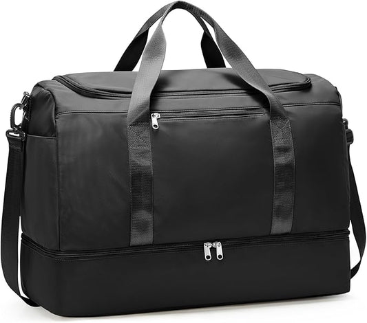 Large Duffle Bag for Travel,Carry-On Overnight Weekender Bags for Women,Travel Duffel Bag,Black
