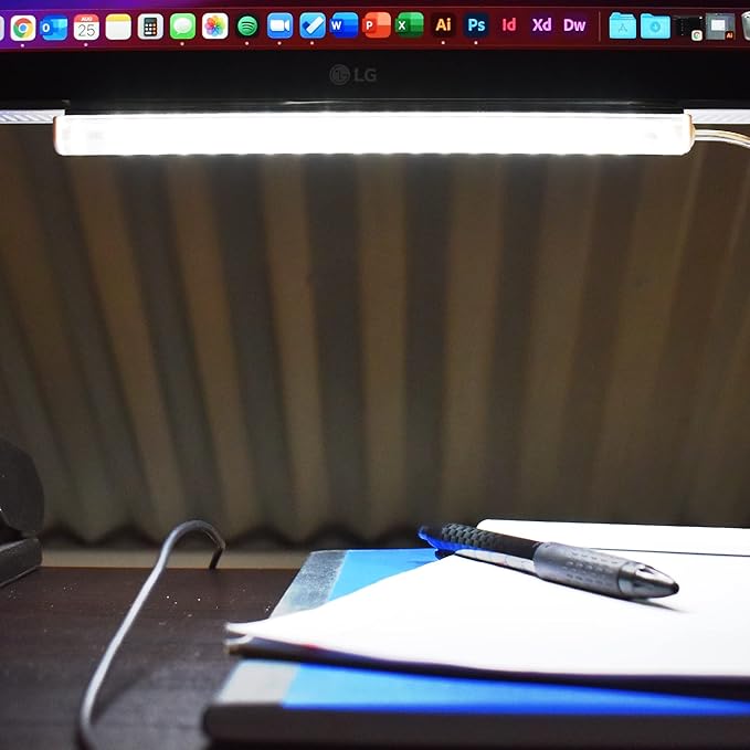 TrueColor USB LED Under Cabinet Light Bar, Frosted Cover, 8 in, Daylight | Easy install, adhesive & mounting brackets included, 100,000 hr lifetime, backlight for monitors, TVs & more