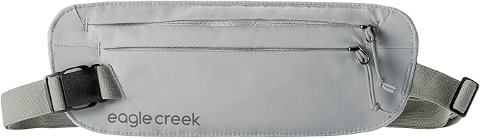 Eagle Creek Undercover RFID Money Belt – Slim Travel Waist Pouch with RFID Blocking – Secure Passport, Cards & Cash – Adjustable Strap – Lightweight & Discreet – Storm Grey