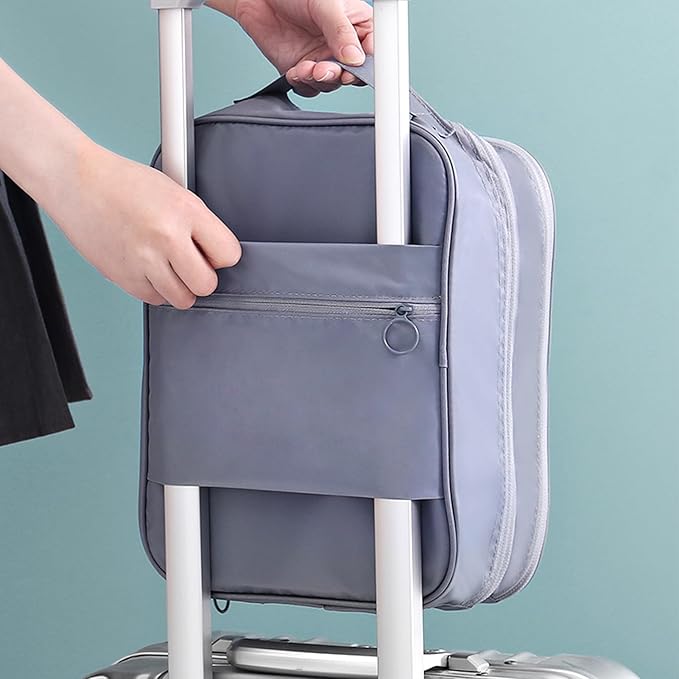 Shoe Bag for Travel, Travel Shoe Bag for Packing, Hold 3 Pairs of Shoes, Travel Essentials for Flying Shoe Organizer Shoe Storage Bag for Travel Gray