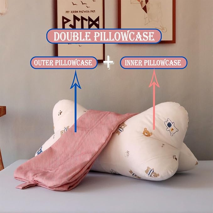 Neck & Cervical Pillows Dog Bone Shaped Travel Neck Pillows With Washable Removable Cover Have Loops On Either End For Car Bus Truck Driving Comfort Head Rest Support Neck Chiropractic Pillow ( Color