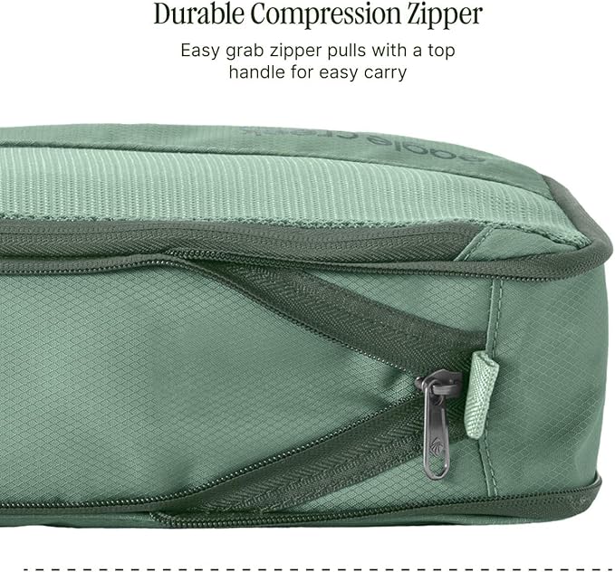 Eagle Creek Pack-It Reveal Compression Cube - Compression Packing Cubes for Optimizing Luggage Space - Convenient Top Handle - Self Repairing Zippers - Small - Willow Green